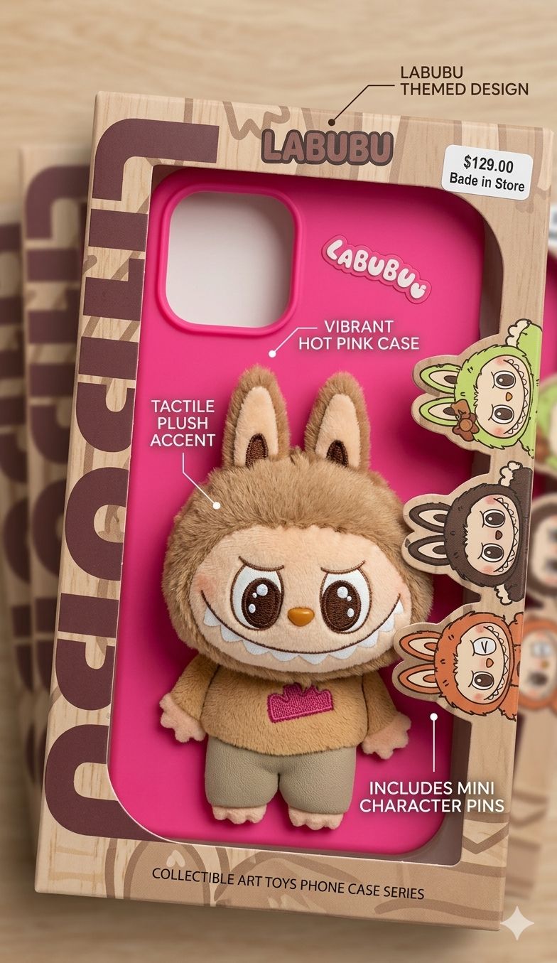 Labubu 3D Plush Case - Original Edition