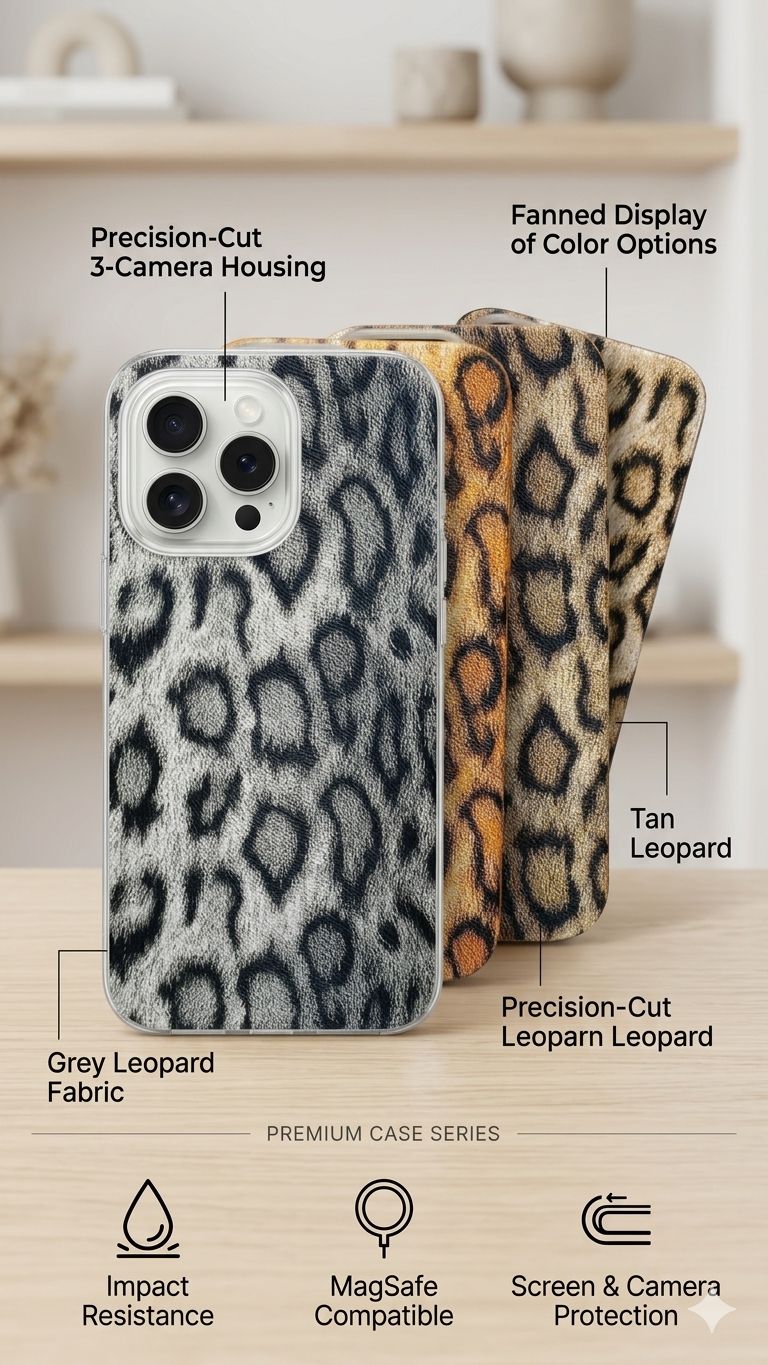 Leopard Fabric MagSafe Case - Pro Camera Edition