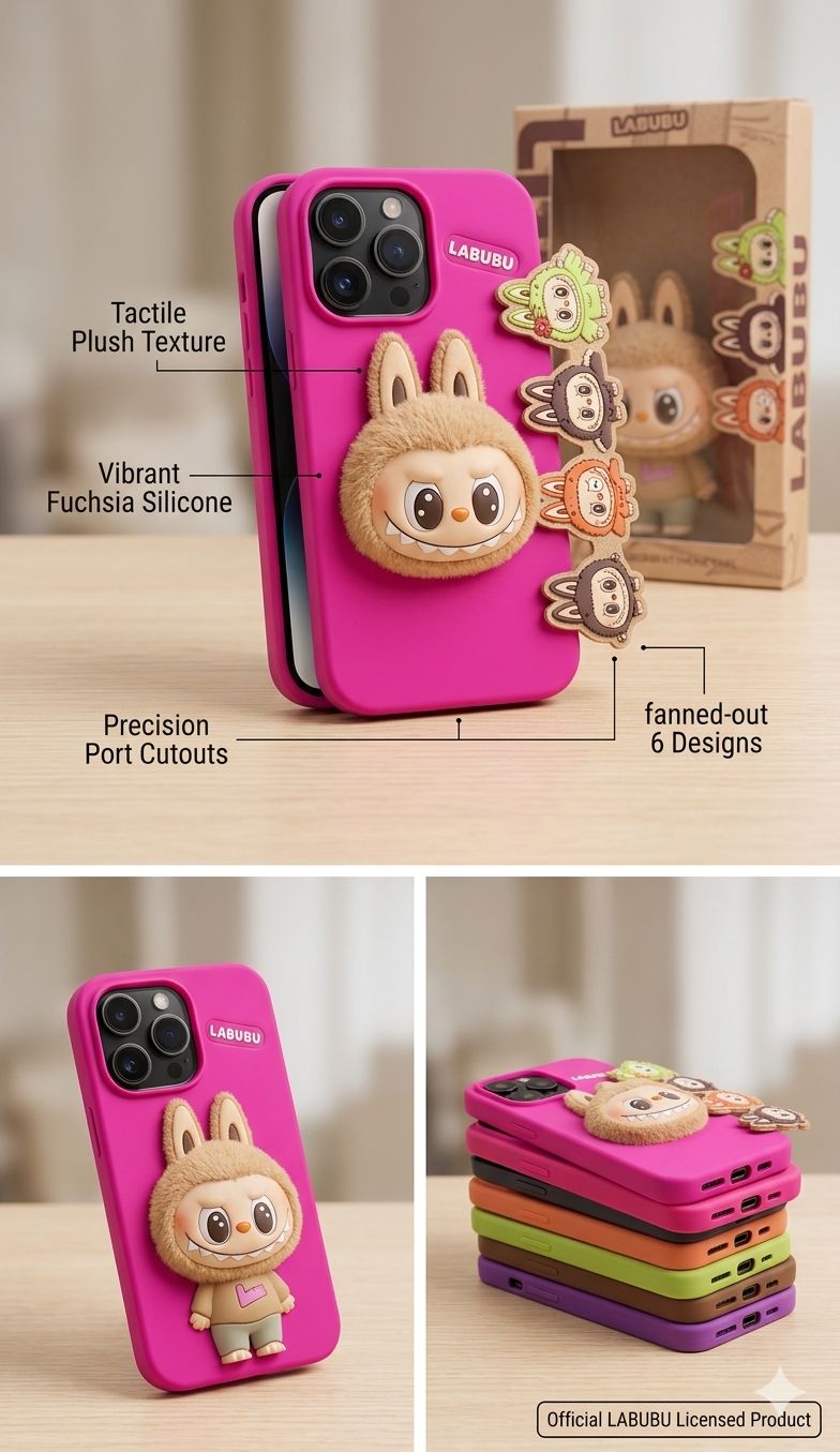 Labubu 3D Plush Case - Original Edition