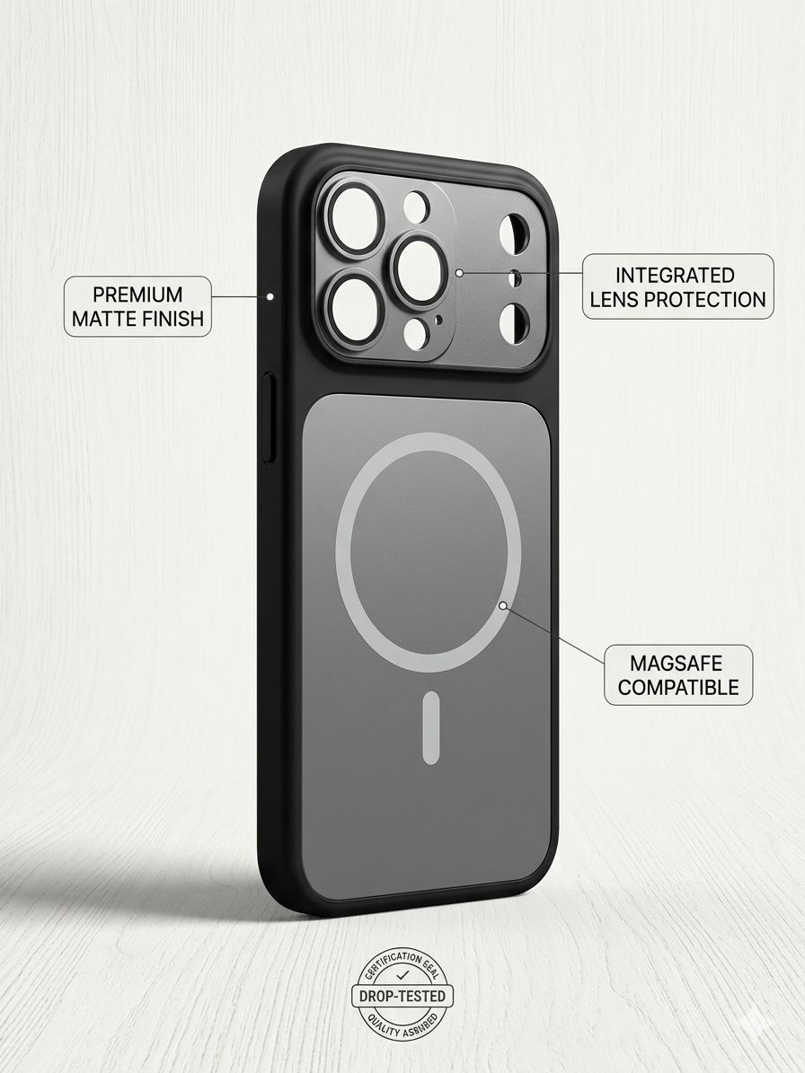 Matte MagSafe Case with Integrated Lens Protection
