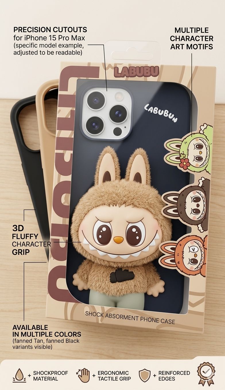 Labubu 3D Plush Case - Original Edition